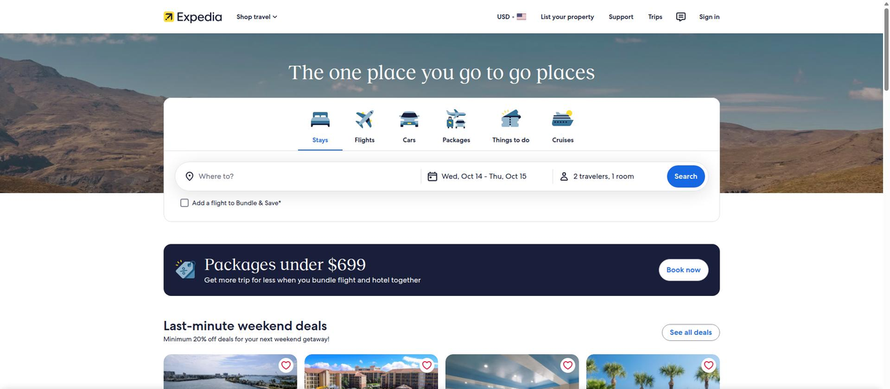 Expedia.com website